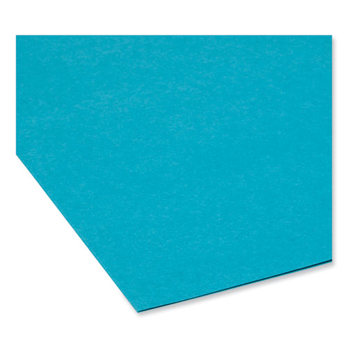 Reinforced Top Tab Colored File Folders, 1/3-cut Tabs: Assorted, Letter Size, 0.75" Expansion, Teal, 100/box