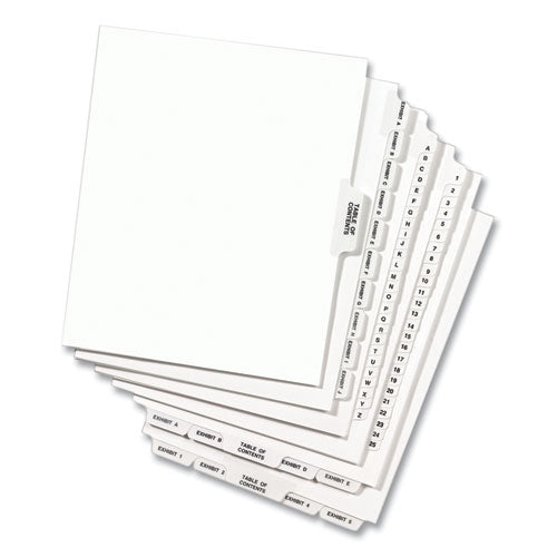 Preprinted Legal Exhibit Side Tab Index Dividers, Avery Style, 26-tab, W, 11 X 8.5, White, 25/pack, (1423)