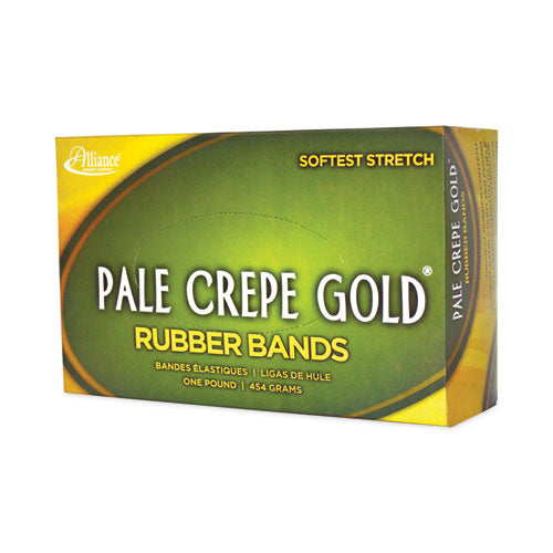 Pale Crepe Gold Rubber Bands, Size 19, 0.04" Gauge, Golden Crepe, 1 Lb Box, 1,890/box