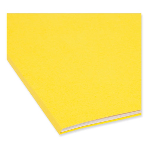 Reinforced Top Tab Colored File Folders, Straight Tabs, Letter Size, 0.75" Expansion, Yellow, 100/box