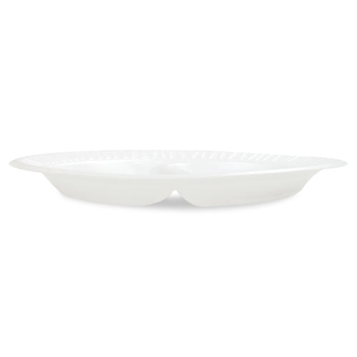 Concorde Foam Plate, 3-compartment, 9" Dia, White, 125/pack, 4 Packs/carton