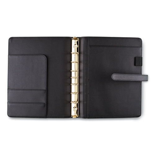 Buckle Closure Planner/organizer Starter Set, 8.5 X 5.5, Black Cover, 12-month (jan To Dec): Undated