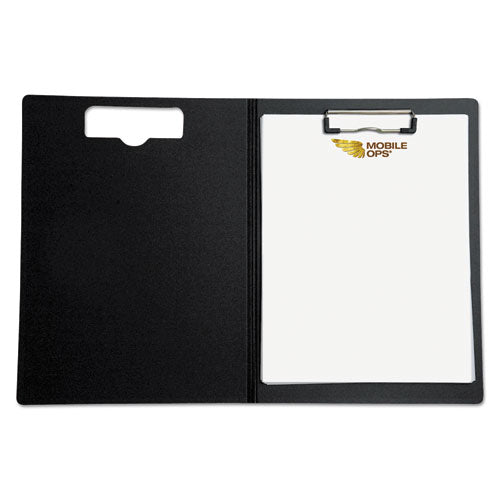 Portfolio Clipboard With Low-profile Clip, Portrait Orientation, 0.5" Clip Capacity, Holds 8.5 X 11 Sheets, Black