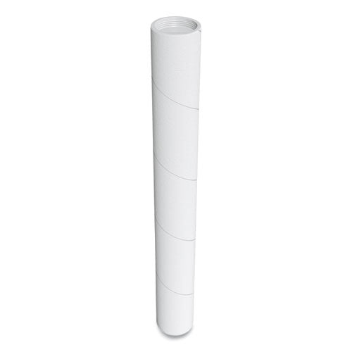 Mailing Tube With Plugs, 24" Long, 3" Diameter, White, 12/carton