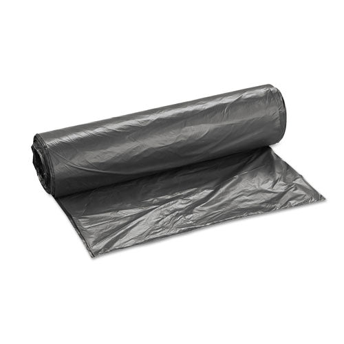 High-density Interleaved Commercial Can Liners, 45 Gal, 12 Microns, 40" X 48", Black, 25 Bags/roll, 10 Rolls/carton