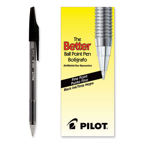 Better Ballpoint Pen, Stick, Fine 0.7 Mm, Black Ink, Smoke Barrel, Dozen