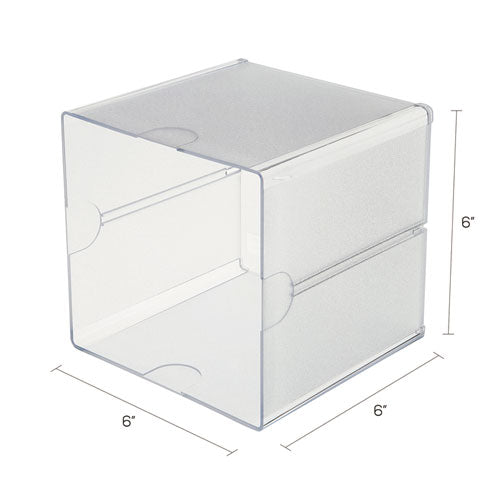 Stackable Cube Organizer, 1 Compartment, 6 X 6 X 6, Plastic, Clear