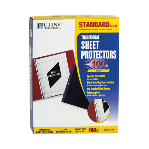 Traditional Polypropylene Sheet Protectors, Standard Weight, 11 X 8.5, 100/box