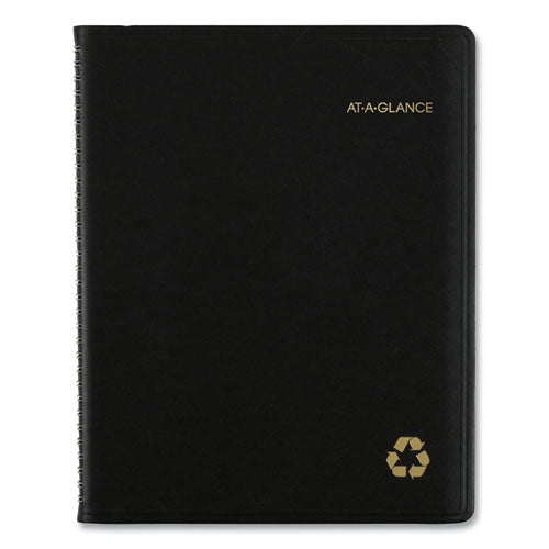 Recycled Weekly Vertical-column Format Appointment Book, 11 X 8.25, Black Cover, 12-month (jan To Dec): 2024