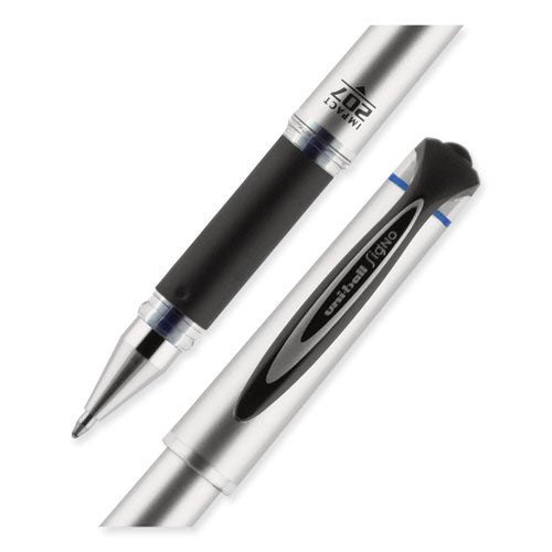 207 Impact Gel Pen, Stick, Bold 1 Mm, Blue Ink, Silver/black/blue Barrel