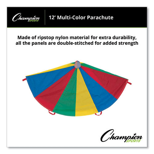 Nylon Multicolor Parachute, 12 Ft Dia, 12 Handles