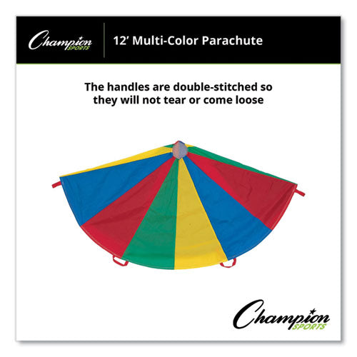 Nylon Multicolor Parachute, 12 Ft Dia, 12 Handles