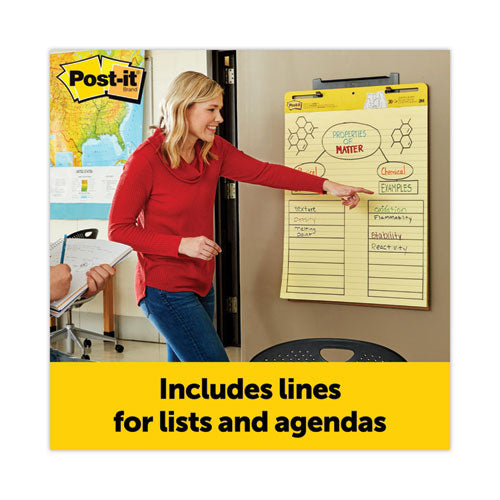 Vertical-orientation Self-stick Easel Pads, Presentation Format (1.5" Rule), 25 X 30, Yellow, 30 Sheets, 2/carton