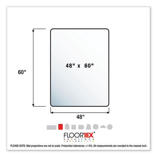 Cleartex Ultimat Polycarbonate Chair Mat For High Pile Carpets, 60 X 48, Clear