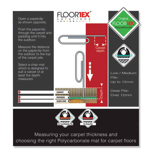 Cleartex Ultimat Polycarbonate Chair Mat For High Pile Carpets, 60 X 48, Clear