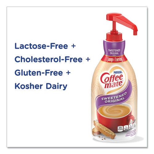 Liquid Coffee Creamer, Sweetened Original, 1.5 Liter Pump Bottle, 2/carton