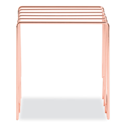 Vena Wire Letter Sorter, 5 Sections, Assorted Sizes, 3.94 X 5.24 X 6.1, Rose Gold