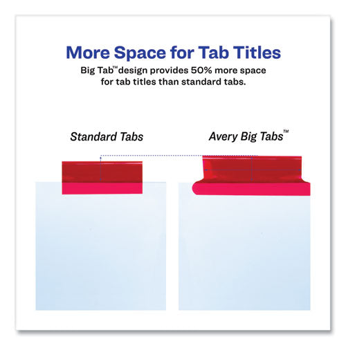 Insertable Big Tab Dividers, 8-tab, 11.13 X 9.25, White, Assorted Tabs, 1 Set