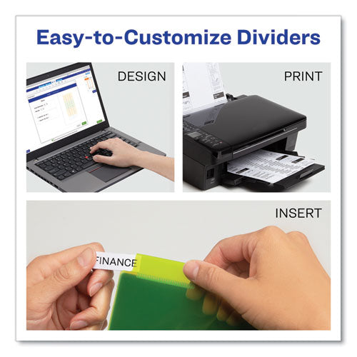 Insertable Big Tab Plastic 1-pocket Dividers, 5-tab, 11.13 X 9.25, Assorted, 1 Set