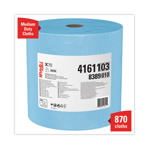 X70 Cloths, Jumbo Roll, 12.4 X 12.2, Blue, 870/roll