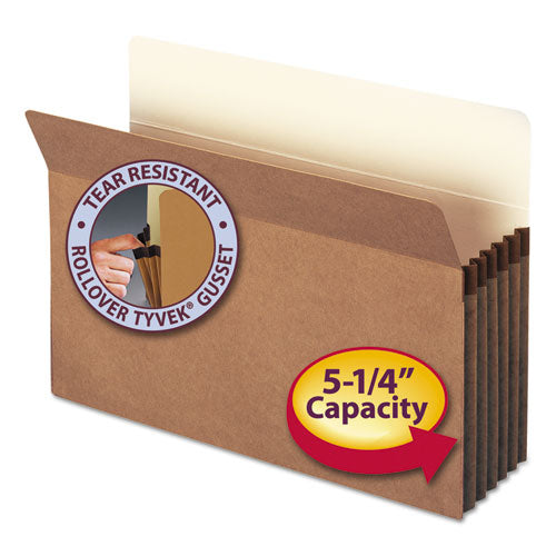 Redrope Drop Front File Pockets, 5.25" Expansion, Legal Size, Redrope, 50/box