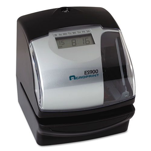 Es900 Atomic Electronic Payroll Recorder, Time Stamp And Numbering Machine, Digital Display, Black