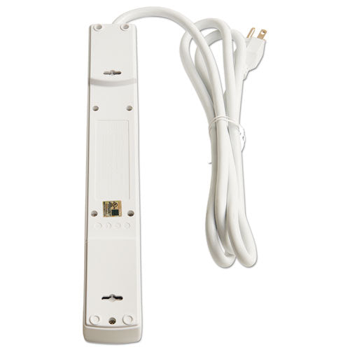 Surge Protector, 6 Ac Outlets/2 Usb Ports, 6 Ft Cord, 1,080 J, White