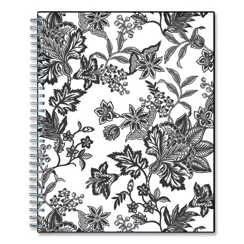 Analeis Monthly Planner, Analeis Floral Artwork, 10 X 8, White/black/coral Cover, 12-month (jan To Dec): 2024