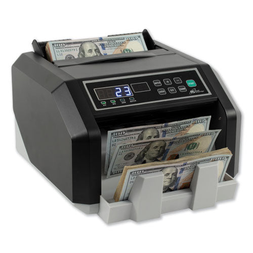 Back Load Bill Counter With Counterfeit Detection, 1,400 Bills/min, 12.24 X 10.16 X 7.01, Black/silver