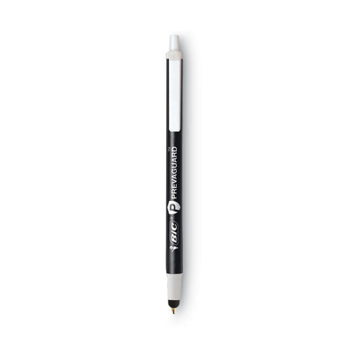 Prevaguard Clic Ballpoint/stylus Pen, Retractable, Medium 1 Mm, Black Ink/black Barrel, Dozen