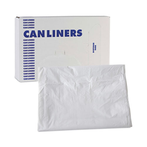 Linear Low Density Industrial Can Liners, 60 Gal, 0.9 Mil, 38 X 58, White, 100/carton