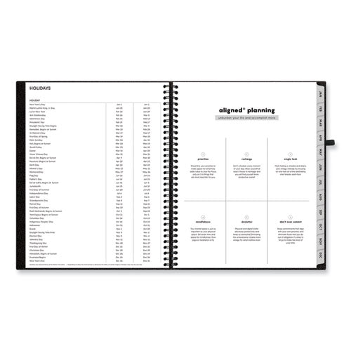 Aligned Weekly/monthly Appointment Planner, 11 X 8.5, Black Cover, 12-month (jan To Dec): 2024