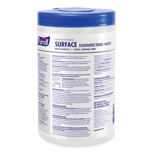 Professional Surface Disinfecting Wipes, 1-ply, 7 X 8, Fresh Citrus, White, 110/canister, 6 Canisters/carton