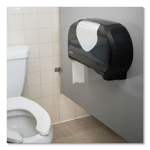 Twin 9" Jumbo Bath Tissue Dispenser, Summit, 20.07 X 5.88 X 11.9, Black/faux Stainless Steel