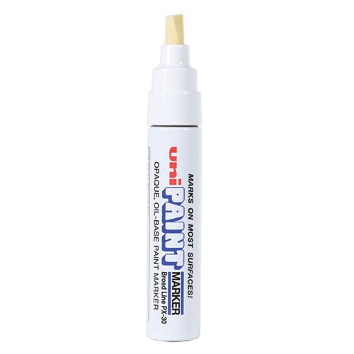 Permanent Marker, Broad Chisel Tip, White