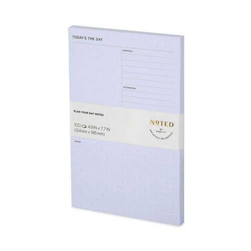 Adhesive Daily Planner Sticky-note Pads, Daily Planner Format, 4.9" X 7.7", Blue, 100 Sheets/pad