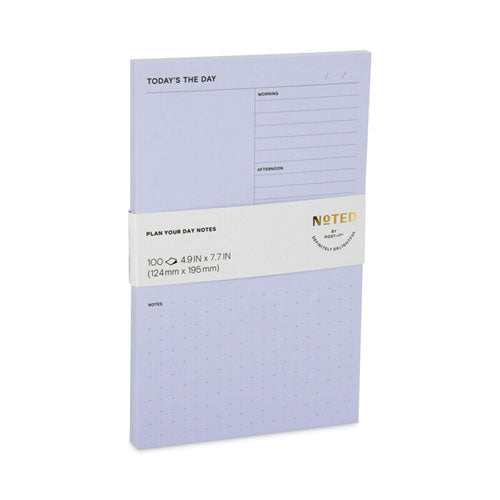 Adhesive Daily Planner Sticky-note Pads, Daily Planner Format, 4.9" X 7.7", Blue, 100 Sheets/pad