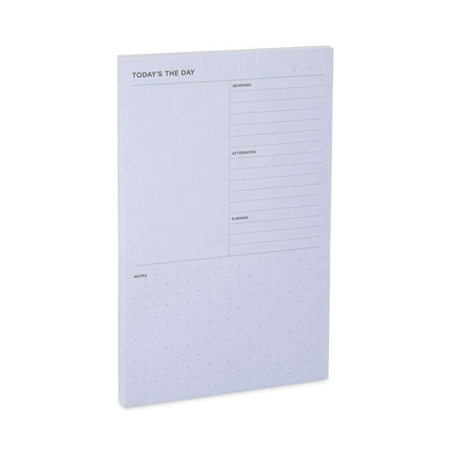 Adhesive Daily Planner Sticky-note Pads, Daily Planner Format, 4.9" X 7.7", Blue, 100 Sheets/pad