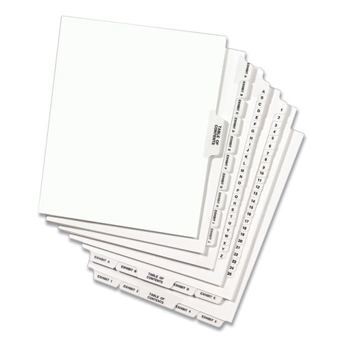 Preprinted Legal Exhibit Side Tab Index Dividers, Avery Style, 10-tab, 1, 11 X 8.5, White, 25/pack