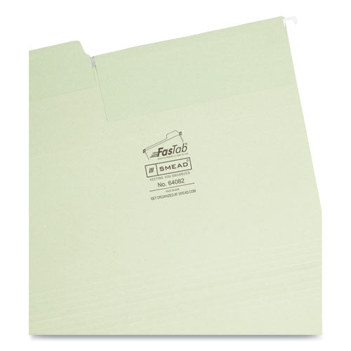 Fastab Hanging Folders, Letter Size, 1/3-cut Tabs, Moss, 20/box