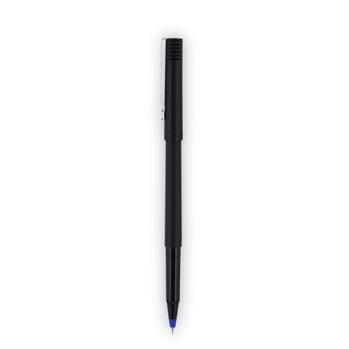 Roller Ball Pen, Stick, Extra-fine 0.5 Mm, Blue Ink, Black/blue Barrel, 72/pack