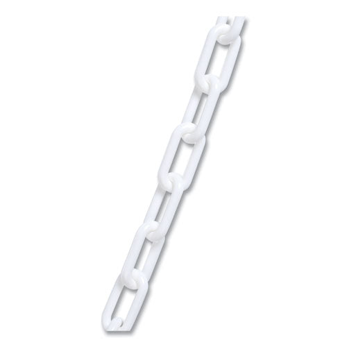 Crowd Control Stanchion Chain, Plastic, 40 Ft, White