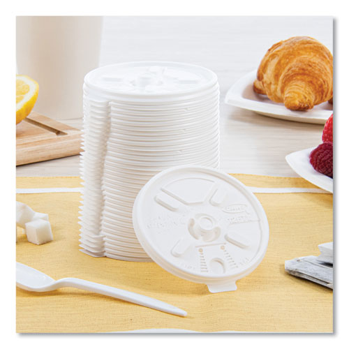 Lift N' Lock Plastic Hot Cup Lids, Fits 10 Oz To 14 Oz Cups, White, 1,000/carton