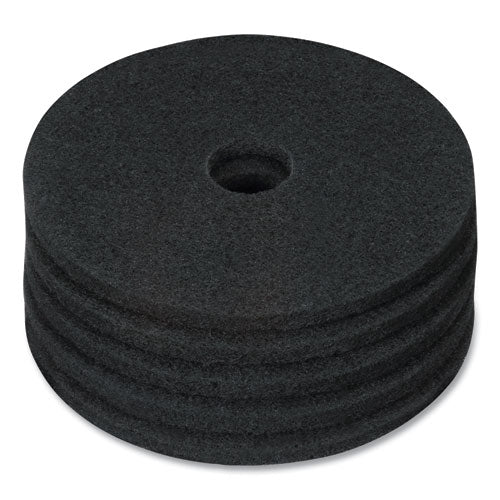 Stripping Floor Pads, 17" Diameter, Black, 5/carton