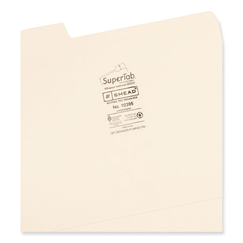 Supertab Reinforced Guide Height Top Tab Folders, 1/3-cut Tabs: Assorted, Letter Size, 0.75" Expansion, Manila, 100/box