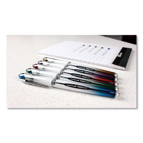 Vision Elite Blx Series Hybrid Gel Pen, Stick, Extra-fine 0.5 Mm, Blue-infused Black Ink, Gray/blue/clear Barrel