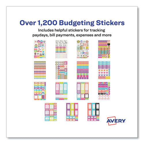 Budgeting Planner Stickers, Budget Theme, Assorted Colors, 1,224/pack