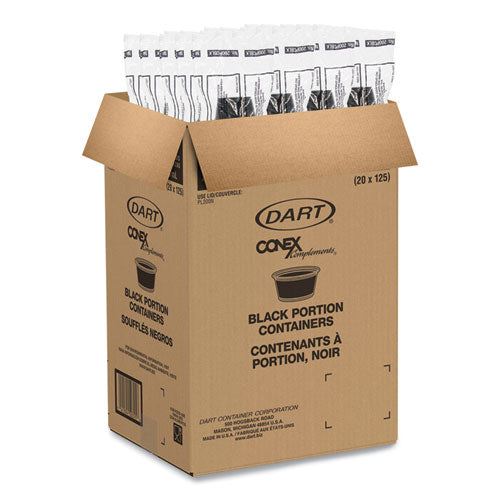 Conex Complements Portion/medicine Cups, 2 Oz, Black, 125/bag, 20 Bags/carton