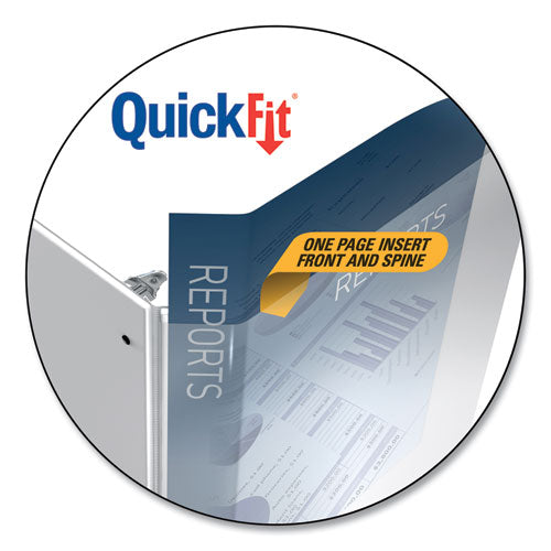 Quickfit D-ring View Binder, 3 Rings, 1.5" Capacity, 11 X 8.5, Black