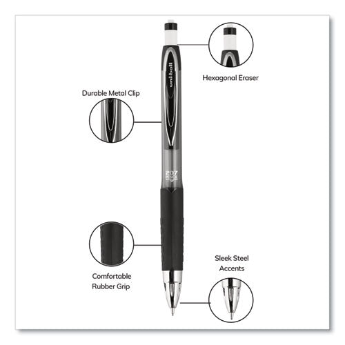 207 Mechanical Pencils With Tube Of Lead/erasers, 0.7 Mm, Hb (#2), Black Lead, Assorted Barrel Colors, 3 Pencils/set